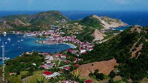 Bay of Les Saintes, Island Terre-de-Haut, Iles des Saintes, Guadeloupe, Lesser Antilles, Caribbean. The third most beautiful bay in the world.