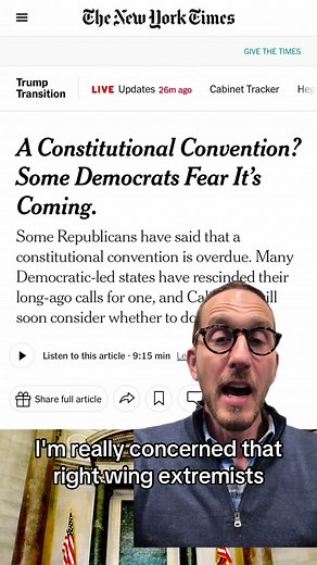 Now is not the time to play high stakes poker with the Constitution. MAGA extremists would love to rewrite core liberties and protections, and we cant allow that. I’m introducing legislation to revoke California’s calls for a Constitutional Convention to prevent California from contributing to triggering a messy Convention that would be easily co-opted by special interests. #politics #republican #democrat #constitution #california #fyp