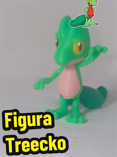 Treecko Figura impresa en 3D de Pokemon #pokemonviento #pikachu #impresora3d #kobra3 #treecko @R_kingdaddy