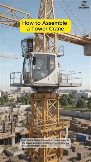 How to Assemble a Tower Crane | Complete Tower Crane Assembly Process #towercranes #civilengineering