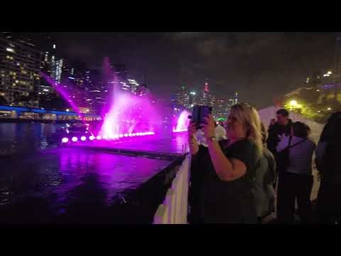 Laser light and 3D mapping water show