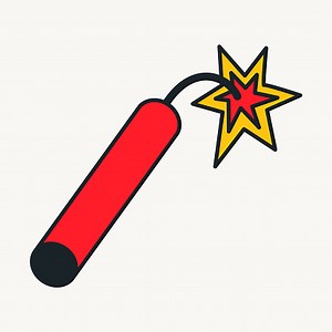 Cartoon Vektor lustig niedliche Comicfiguren, Dynamit