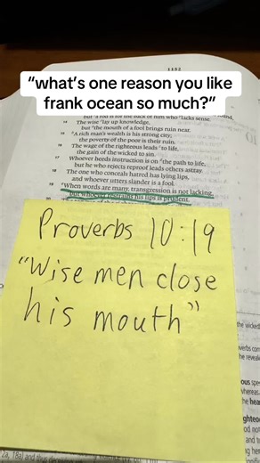 In Frank Ocean’s “Wiseman” almost every lyric in the song is based off a verse in the Bible 👍 (the message of the song isn’t related to christianity but i still find this really creative) #fyp #music #frankocean #wiseman #bible #verse