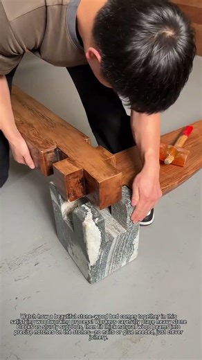 DIY Stone-Wood Bed Assembly | Woodworking Ideas 🛏️