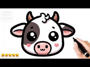 How To Draw Cow Face (Easy and Cute)