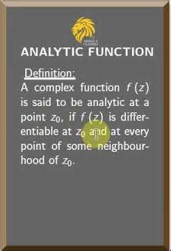 Analytic Function Definition 📘 | Must-know Concept in Complex Analysis #exam