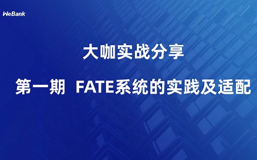 【大咖实战分享】第一期：FATE系统的实践及适配