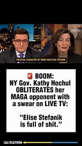 31K views · 4.6K reactions | BOOM: NY Gov. Kathy Hochul OBLITERATES her MAGA opponent with a swear on LIVE TV: “Elise Stefanik is full of shit.” #trumpisguilty #sharethis #lockhimup #project2025 #stoptrump #nevertrump #politicalmemes | CALL TO ACTIVISM | Facebook