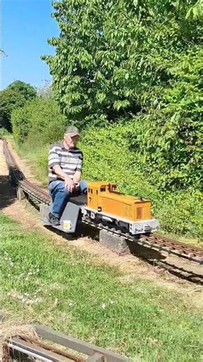 5 inch gauge Miniature Electric Locomotive passing at Pembrokeshire Model Engineers
