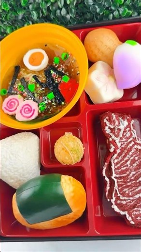 Packing School Lunch with Fidget Food *BENTO Box* RAMEN Satisfying Video ASMR! 🍣🍱🍜 #shorts