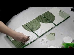 (105) Gorgeous DIY Texture Wall Art with Green and White, How to Make Your Own Wall Art