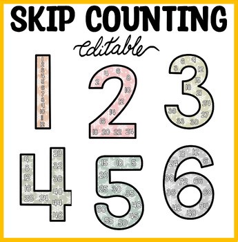 Printable Snowflakes Skip Counting Wall Display, Classroom Large Numbers