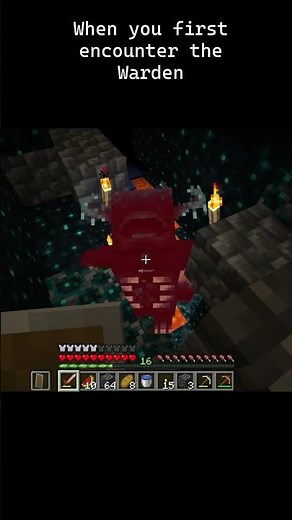When You First Encounter The Warden In Minecraft #minecraftsurvival #minecraft #minecraftfails