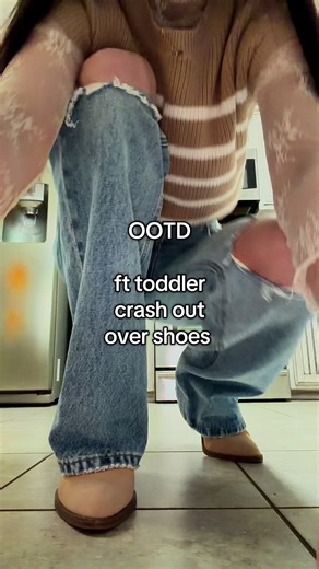 side note if anyone has these flying monkey jeans in a 23 or 24 and wants to trade for a 25 HMU ! #ootd #boymom #toddlermom #churchfit