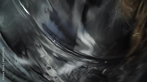 Washing machine washes clothing and dress. Cylinder spinning