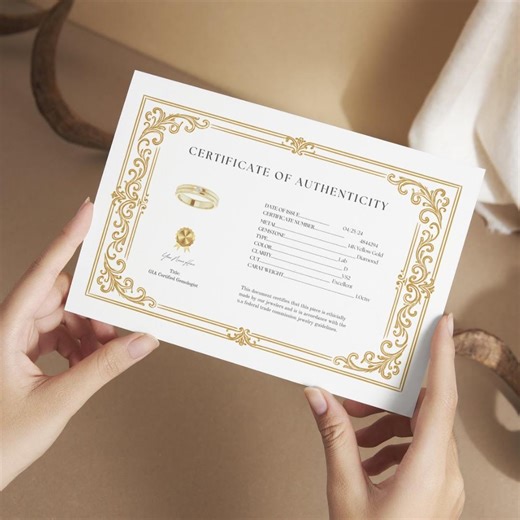 Diamond Ring Certificate of Authenticity Template: 4x6" Card (PDF) - Etsy Ireland