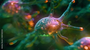 The Process of Neurogenesis Stem Cells Dividing and Maturing into New Neurons. Concept Neurogenesis, Stem Cells, Cell Division, Neuronal Maturation, Brain Development