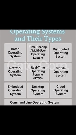 Operating Systems and Their Types. Check the comments for more details👇👇👇 | Gate Corp.
