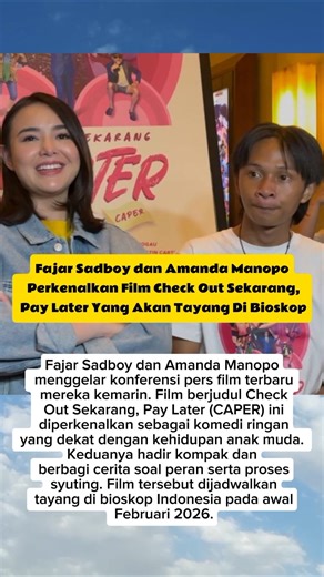 Fajar Sadboy dan Amanda Manopo Perkenalkan Film Pay Later Yang Akan Tayang Di Bioskop #shorts