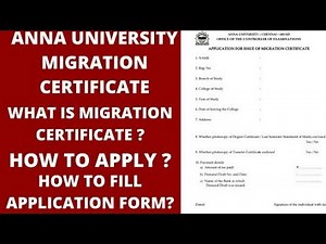 Anna university migration certificate |How to Apply |Application form |A to Z procedure