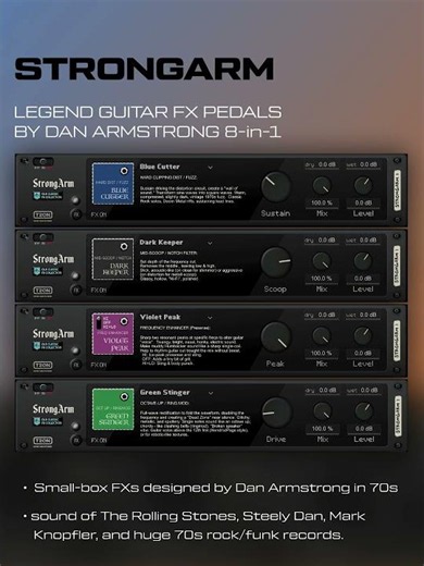 8 Dan Armstrong pedals collection / StrongArm 8-in-1 for Reason