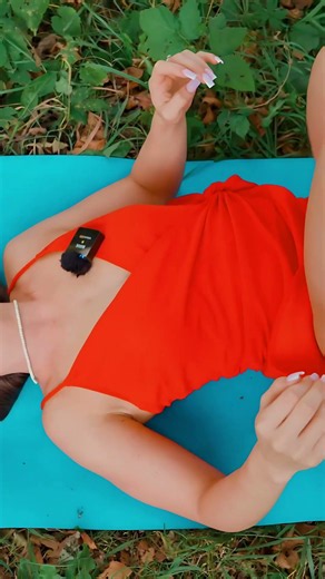 RELAX STRETCHING IN A RED DRESS | KRISTINA BY THE RIVER