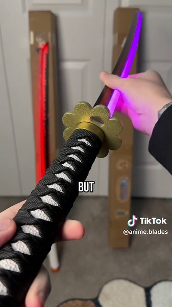 Comparing LED anime katanas!🤩 #animetiktok #animefyp #onepiece #demonslayer #animecosplay #anime