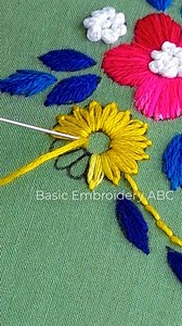 beautiful hand embroidery design lazy daisy flora | Basic Embroidery ABC