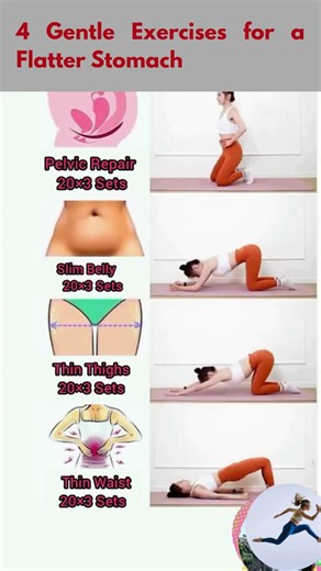 4 Gentle Exercises for a Flatter Stomach & Better Digestion #Bloating #Digestion #Shorts