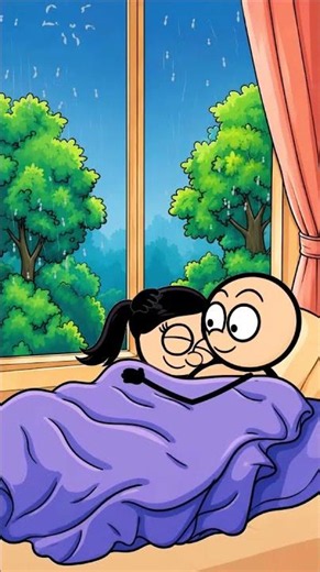 When It Rains, I Just Want You… 🌧️🥰❤️ Shorts #Love #CoupleGoals #CuteAnimation #Romantic #LoveStory