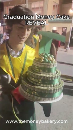 Graduation Money Cake REVEAL! #moneycake #cake #dance #moneygifts #uniquegifts