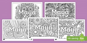 Maya Mindfulness Name Colouring Activity