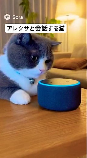 アレクサと会話する猫