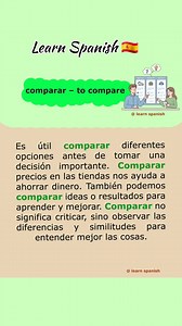 comparar - to compare 🇪🇸 | 🎧 Learn Spanish 🇪🇸 #learnspanish #spanishlanguage #learnspanishonline #learnspanishfast #espanol | learn Spanish