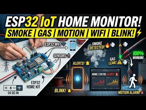 🔥 IoT Based Home Monitoring System | Smoke, Gas & Motion Detection using ESP32