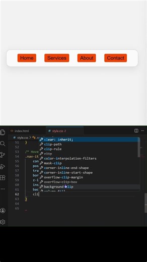#027 Header Menu Shatter Effect 😍 HTML CSS #webdevelopment #css #coding