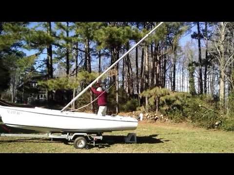 Tanzer 16 Sailboat Mast Raising System in Action