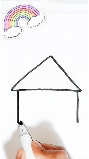 How to draw a beautiful and easy house step by step / Easy drawing / Drawing tutorial for beginne...