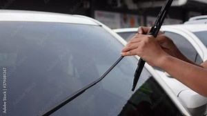 Changing car window rubber for wipers prepare for rainy and winter season safety
