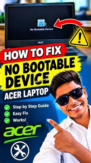 How to Fix Acer No Bootable Device Error 🔧💻 | Acer Laptop | How To Fix No Bootable Device Found 2026