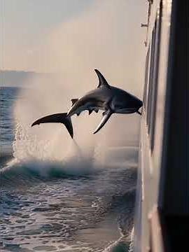 "JAWS IRL: Massive Great White Shark Launches Full Attack on Our Ship – Filmed from Deck!"