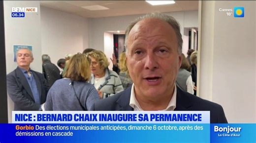 Nice: le député UDR Bernard Chaix inaugure sa permanence dans le quartier de Libération
