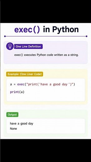 exec function in python with code example| ‪@CodeWithHarry‬