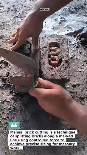Brick Cutting Technique Fast & Precise Masonry Trick #construction #DIY #tools