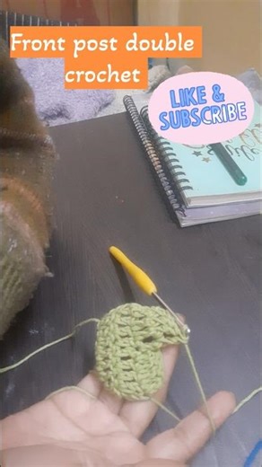 front post double crochet #crochet #beginnersstitch #howtocrochet #youtubeshorts #trending #tutorial