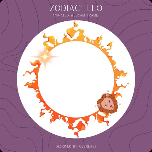 Zodiac Leo Animated/static Circle Webcam Border Pack | Twitch Webcam | Camera Frame | Circular - Etsy