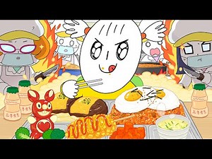 School Lunch Mukbang 4! (Kimchi Fried Rice, Hamburg Steak, Hot Dog) / Animation ASMR / foomuk