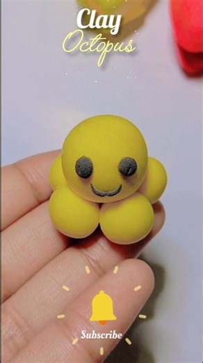 Cute clay octopus 🐙💛#shorts #diy #clay #octopus #viral