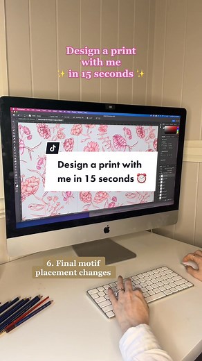 Design a boho fashion print with me in 15 seconds ⏰🎨 for this one i used watercolour pencils.. which i dont usually do - Though this one was just a bit of fun 💕 #printdesign #textiledesign #textiledesigner #printdesigner #watercolourpencils #fashionprint #fashiondesign #patterndesign #fabricdesigner #floralprint @Adobe @Photoshop