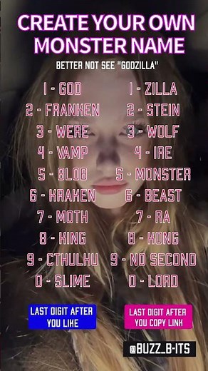 Create your Own Monster Name #lipsync #liriklagu #trend